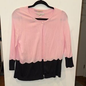Belford tank sweater twin set with pink and black wave color blocking cotton SM